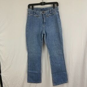 Express Blues Women's Straight Leg Jeans Size 9/10 Zip Pocket Vintage Y2K